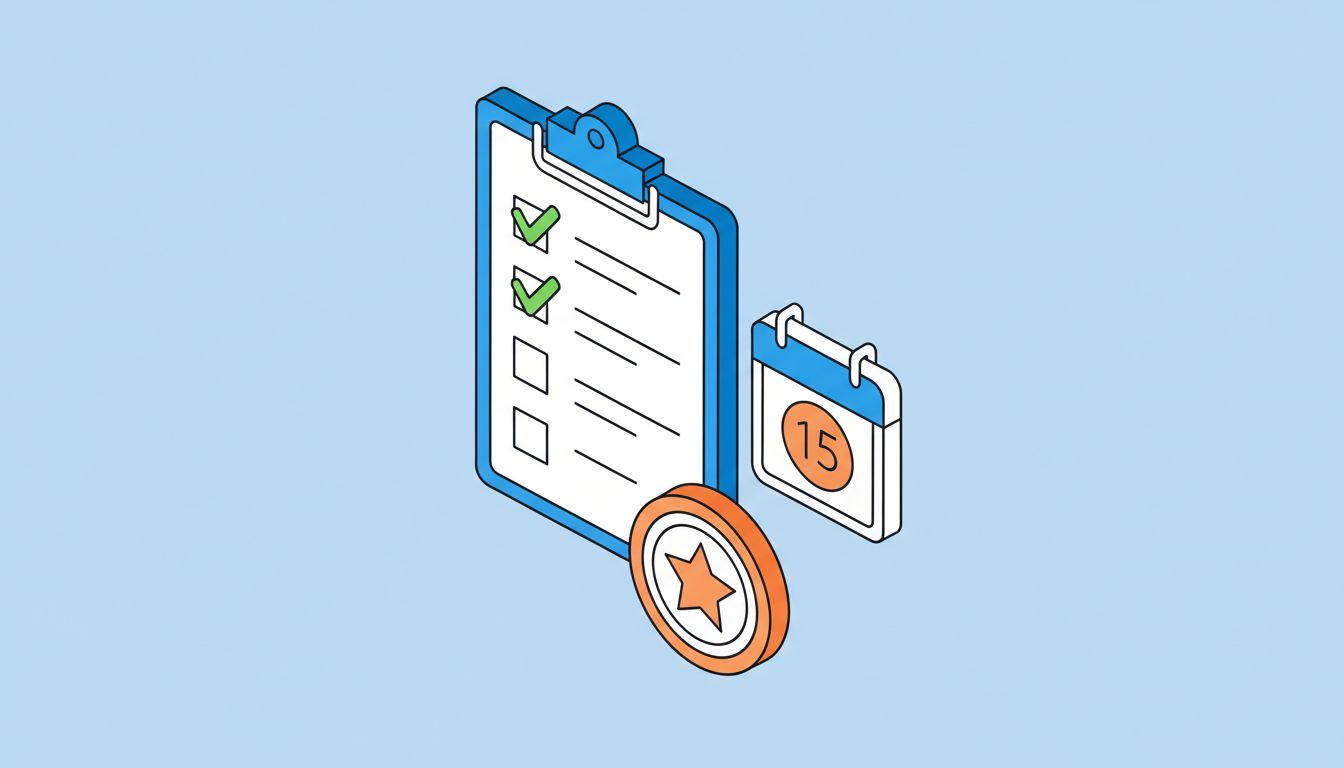 SIRS compliance checklist with calendar and certification symbols
